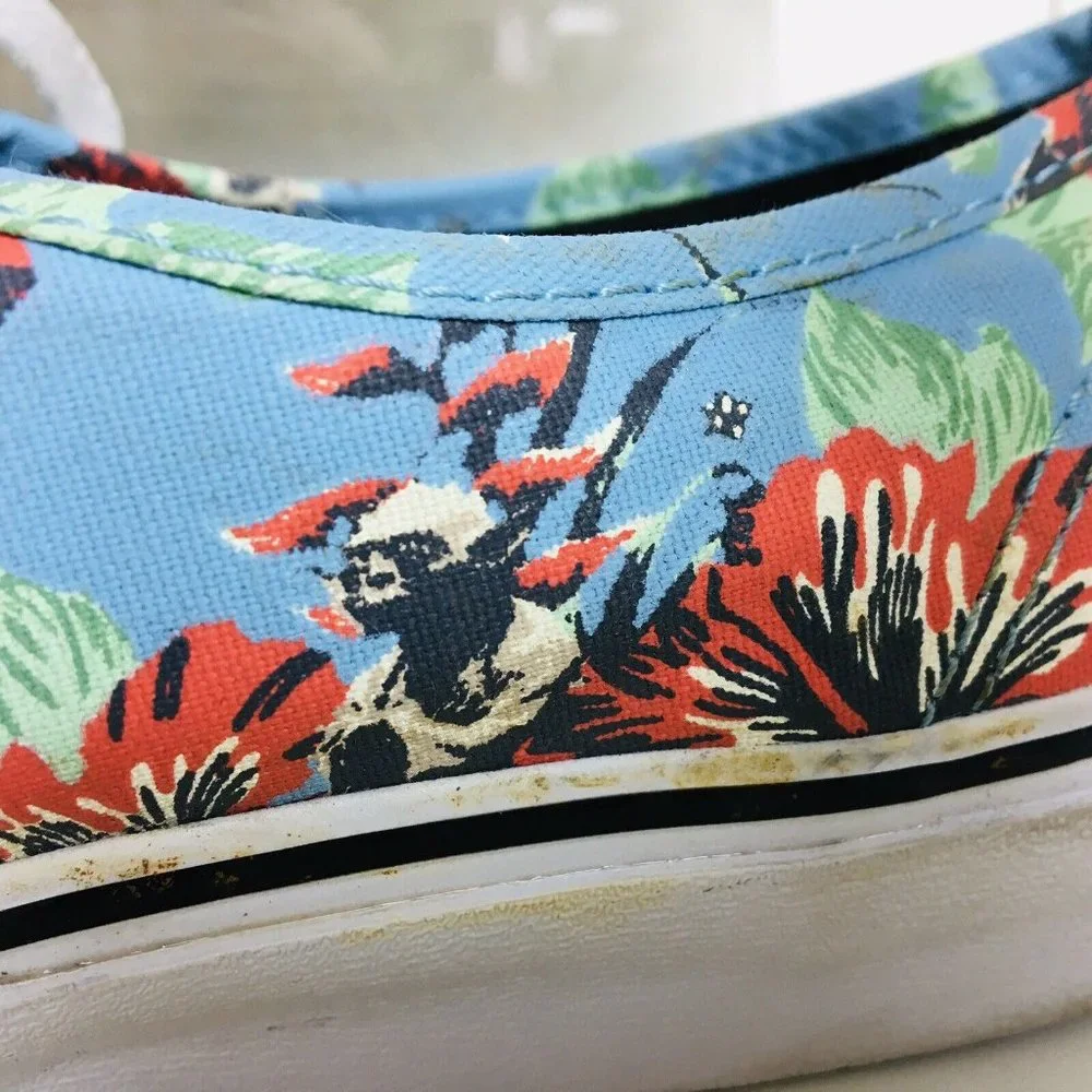 Vans x Star Wars Yoda Floral Canvas Sneakers Blue Print Shoes